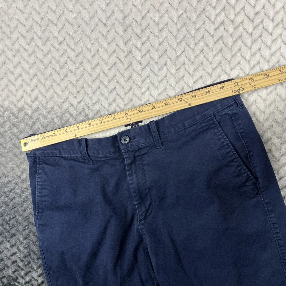J. Crew Men's Straight Fit Flex Chino Pant Cotton H3186 Blue Size W34 L32 tag34
